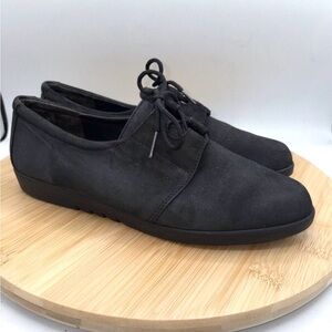 Rockport Ghillie Women Black Nubuck Lace-Up Comfort Shoes Size 6.5 W Wide Oxford